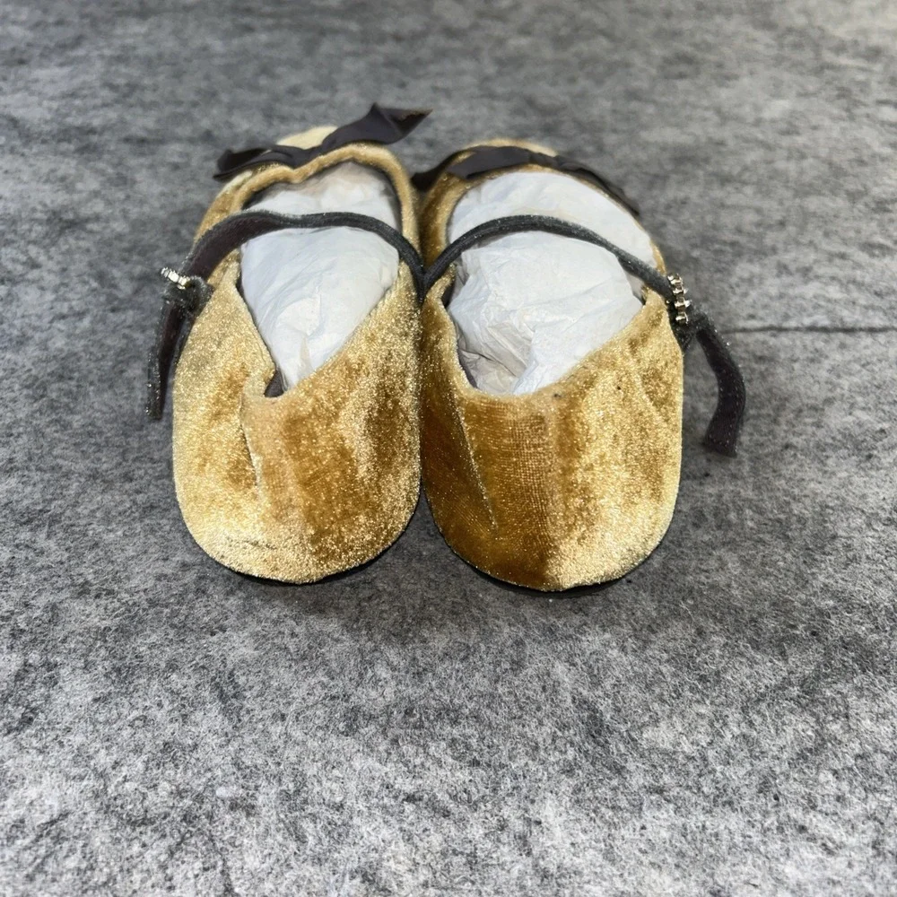Zara Girl Tan & Gray Velvet Ballet Flat Size EU36 US 4